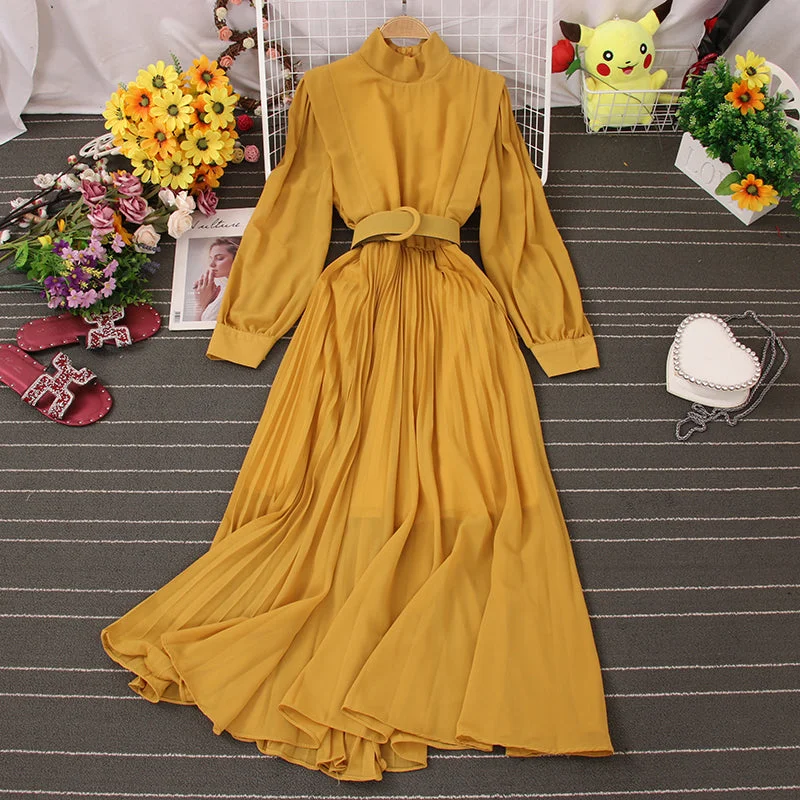 Flirty Fit Long Sleeves DressStylihs chiffon long sleeve dress fashion dress  569