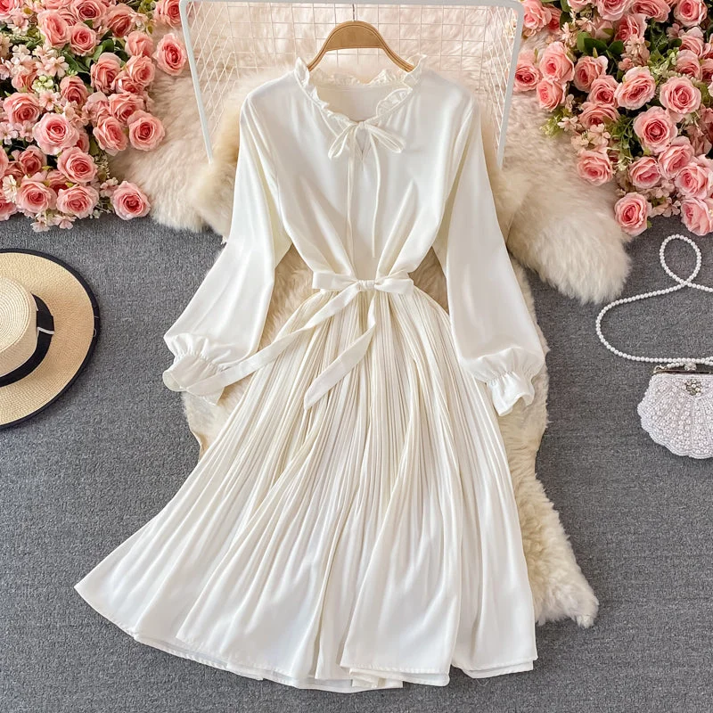 Flowery Long Sleeves Tea DressHigh quality A line long sleeve dress fashion dress  406