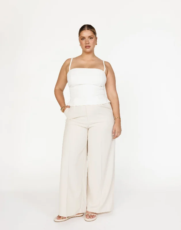 women's satin pantsHarper Pants (Oat)