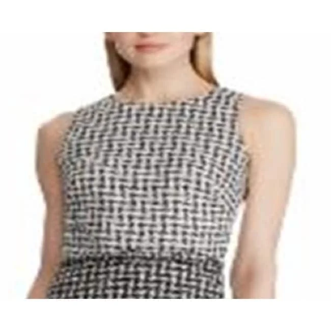 Sleeveless Dress With Off-The-ShoulderRalph Lauren Women's Basket Weave Jacquard Sleeveless Dress Black Size 0