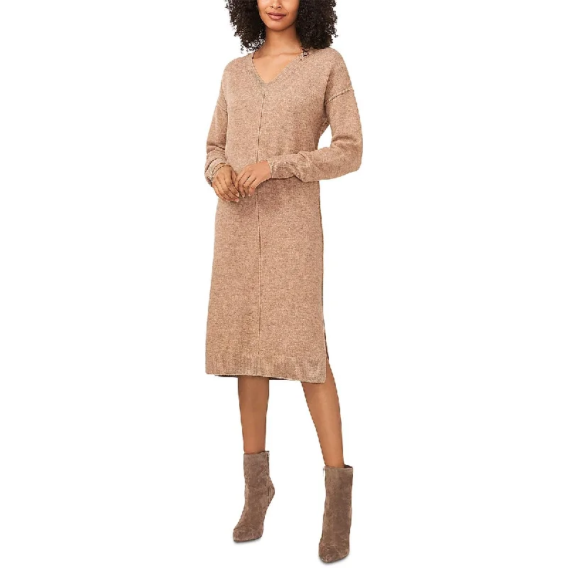 Full Length Long Sleeves DressVince Camuto Womens Knit Long Sleeves Sweaterdress