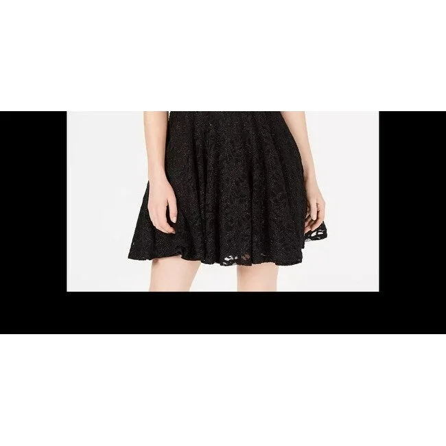 Sleeveless Dress With Short SkirtB. Darlin Juniors' Sleeveless Glitter Cocktail Dress 3/4 Black Size 3/4