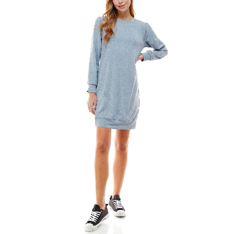 Funky Fashion Long Sleeves DressKingston Grey Womens Juniors Comfy Long Sleeves T-Shirt Dress