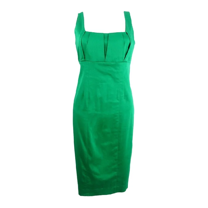 Sleeveless Dress With FlowersCalvin Klein Women's Sleeveless Pleated Front Dress (4, Green)