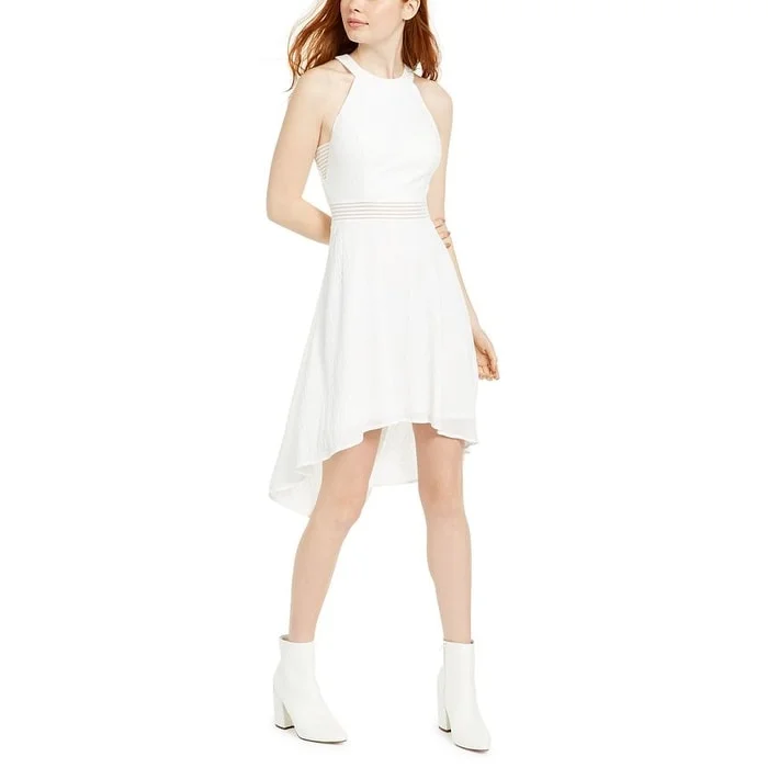 Sleeveless Dress In CottonCity Studio Sleeveless Above The Knee Hi-Lo Dress White Size 11