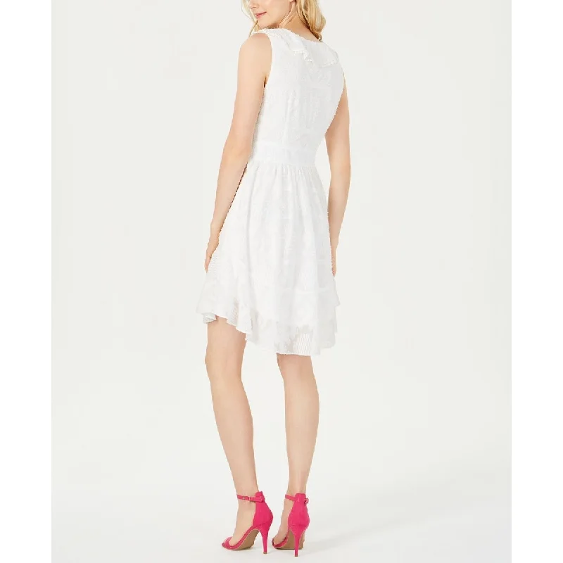 Sleeveless Dress In SilkJordan Women's Sleeveless V Neck Above The Knee Sheath Dress White Size 8