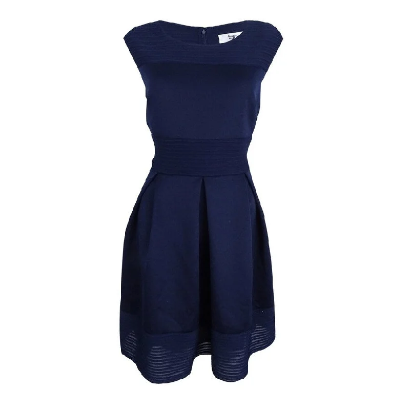 Sleeveless Dress With RufflesSD Collection Women's Sleeveless Cocktail Dress (8, Navy)