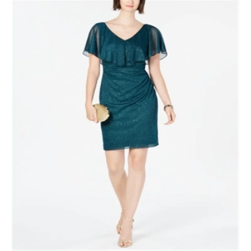 Sleeveless Dress With PocketsCONNECTED APPAREL Women's Sleeveless Above the Knee Sheath Dress Petites Green Size 8P