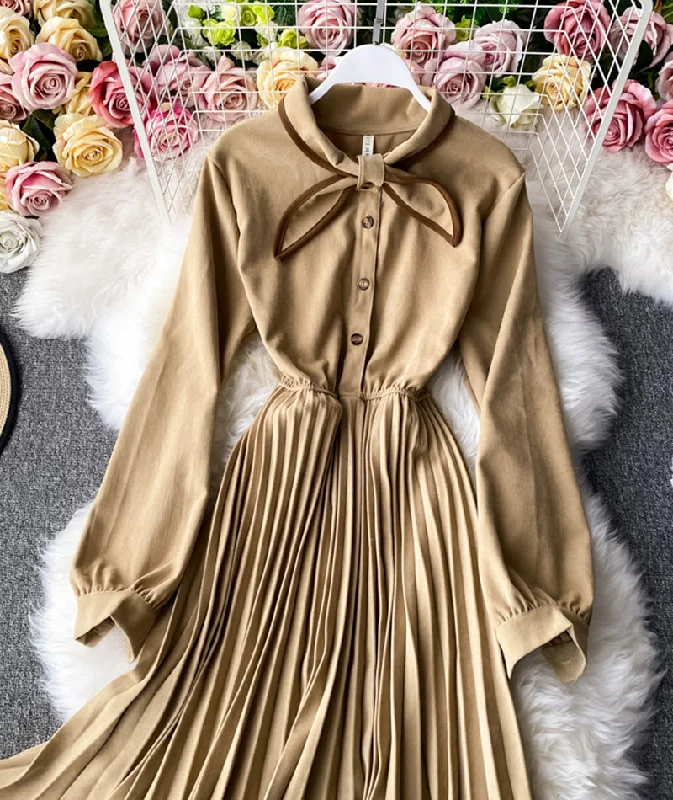 Full-Body Long Sleeves DressStylish autumn long sleeve dress A line dress  984