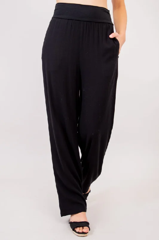 women's dress pantsLandon Pant, Black, Linen Bamboo