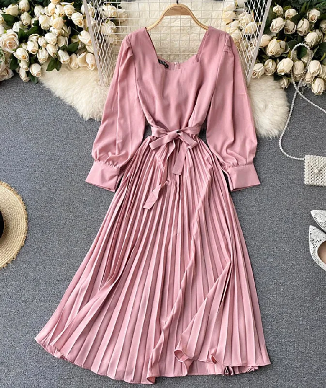 Formal Evening Long Sleeves DressSimple A line long sleeve dress  997