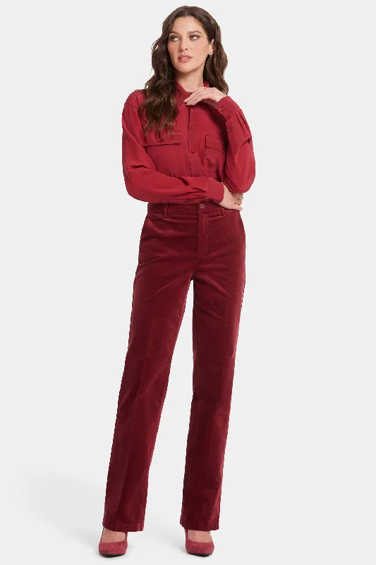 women's cargo pantsStraight Trouser Pants - Wild Currant