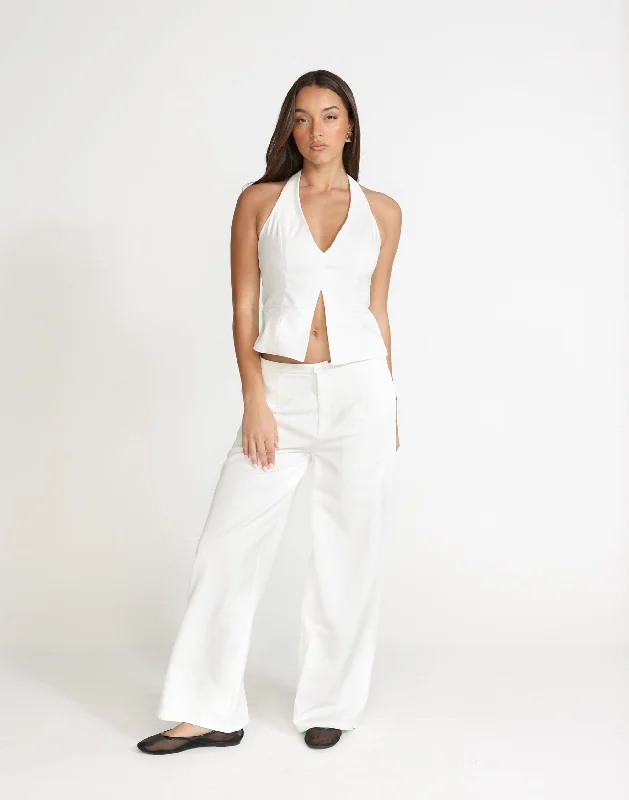 women's drawstring pantsFarrah Pants (White)