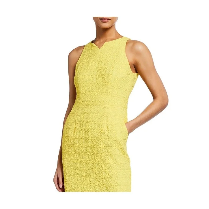 Sleeveless Dress With Backless DesignNanette Lepore Women's Sleeveless Sheath Dress Yellow Size 0