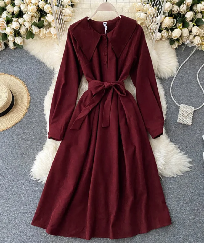 Fabulous Long Sleeves DressCute A line long sleeve dress trench dress  1023