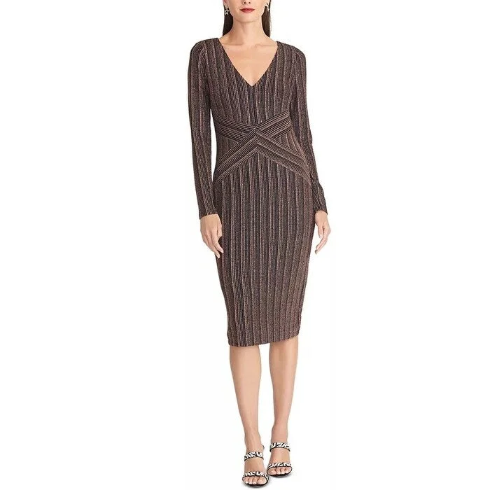 Funky Patterned Long Sleeves DressRachel Rachel Roy Women's Quinn Long Sleeve Sheath Dress Black Size Large