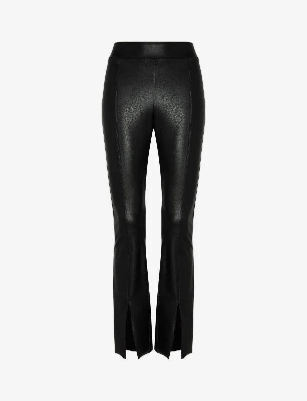 women's spring pantsFaux Leather Split Front Pant