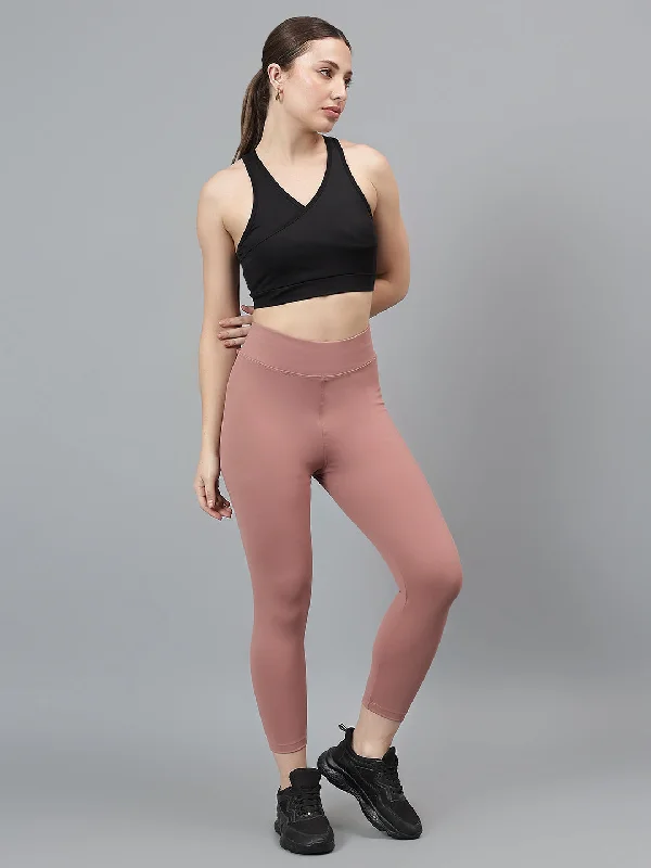 women's straight-leg pantsWomen's Casual Solid Pink Mid Rise Track Pants