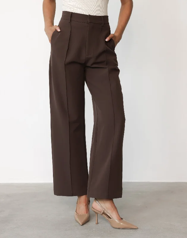 women's high-waisted pantsColden Pants (Chocolate) - Petite