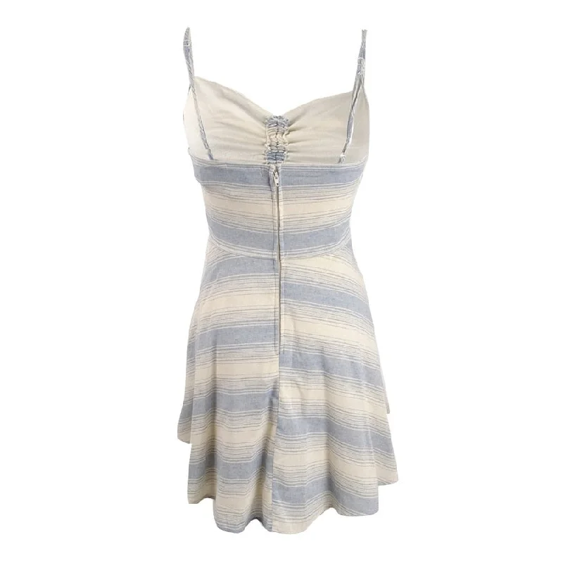 Sleeveless Dress High-LowTrixxi Women's Striped Sleeveless Casual Dress Blue Size X-Large