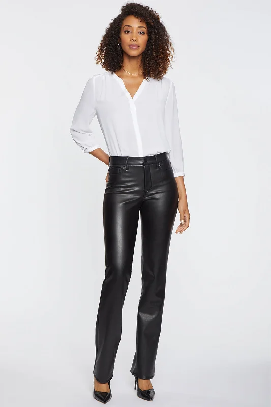 women's party pantsFaux Leather Marilyn Straight Pants - Black