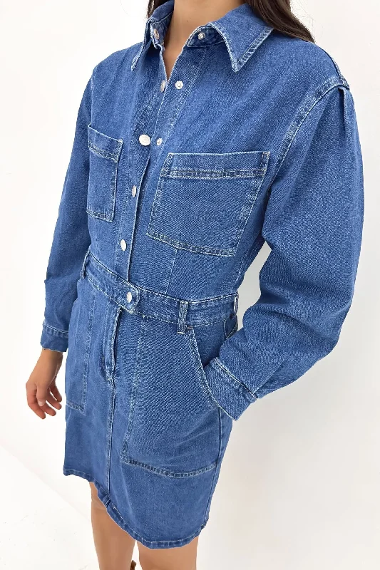 Fabulous Long Sleeves DressGabrielle Denim Long Sleeve Dress 80 Wash