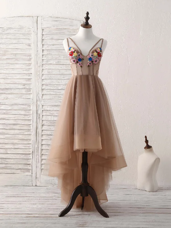 prom dresses with sheer overlaysChampagne Short Prom Dresses, Cute Champagne Homecoming Dress