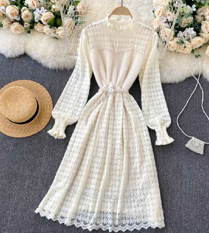 Formal Long Sleeves Cocktail GownA line lace long sleeve dress fashion dress  1312