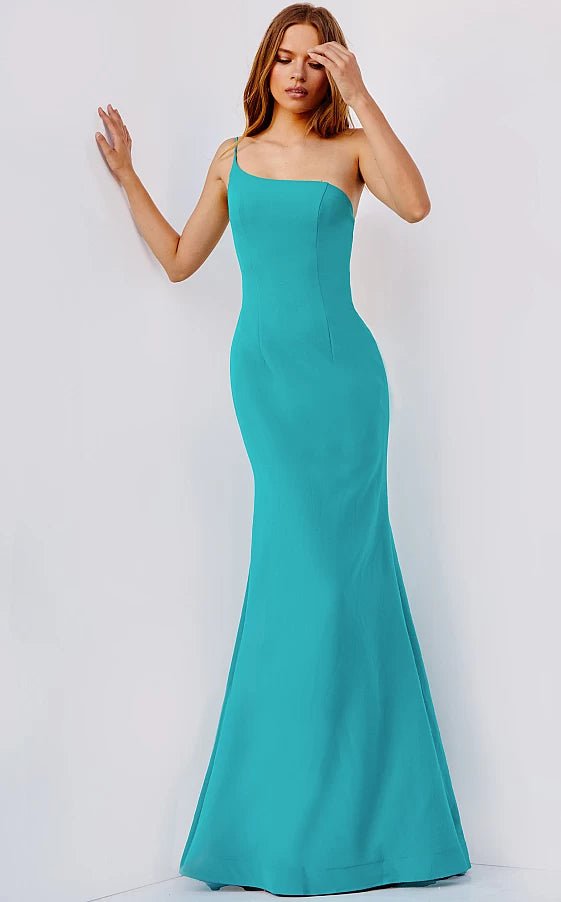 prom dresses with trainsJVN08327 Jade One Shoulder Fitted Prom Dress