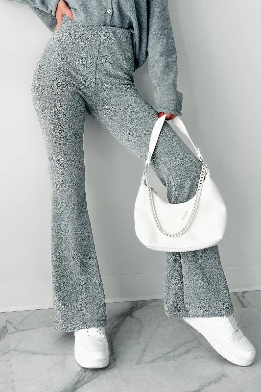 women's travel pantsAnastasia Metallic Flare Pants (Silver)