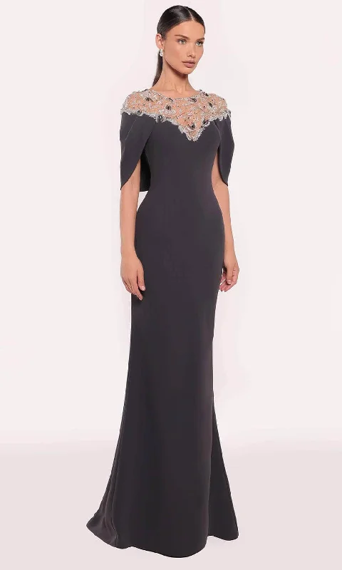 Formal Dress for Cocktail PartiesTarik Ediz 98805 - Beaded Yoke Long Gown