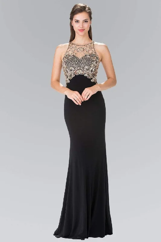 Formal Dress for Formal DancesElizabeth K - GL1303 Gilded Illusion Lattice Sheath Gown