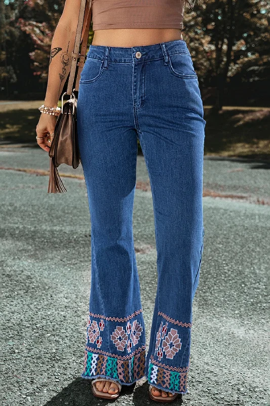 women's denim jeans for a timeless classic lookEmbroidered Bootcut Jeans