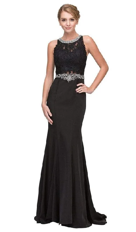 Formal Dress for New Year's EveEureka Fashion - Jewel Lace Formal Dress 6300 - 1 pc Black In Size M Available