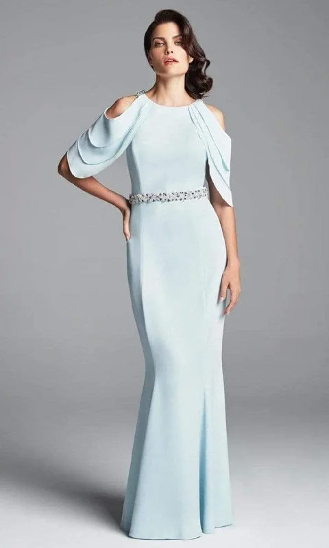 Formal Dress for Civil CeremoniesAlexander by Daymor - 350 Cold Shoulder Beaded Waist Sheath Gown