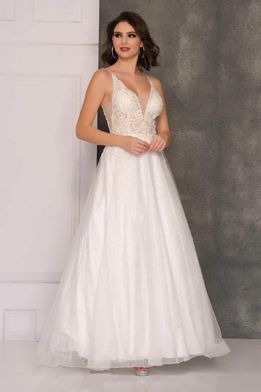 Formal Dress for Emmy AwardsDave & Johnny 10517 - Embellished A-Line Bridal Gown