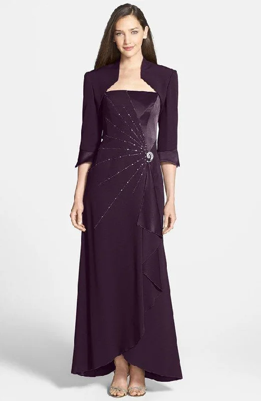 Formal Dress for ConcertsAlexander by Daymor - 2006 Brooch Accent Sleeveless Long Gown with Bolero