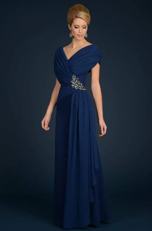 Formal Dress for Costume BallsAlexander by Daymor - Ruched V Neck A Line Long Gown 70102