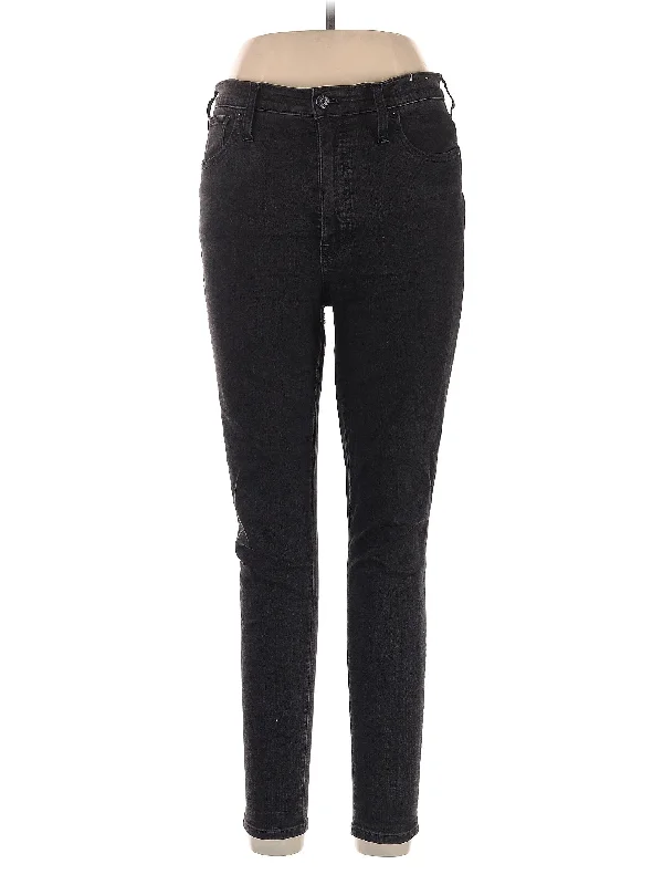 women's acid-washed denim jeansHigh-Rise Skinny Jeans in Dark Wash