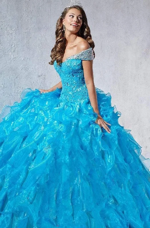 Formal Dress for Formal DinnersTiffany Designs - 56257 Ornate Off-Shoulder Lace Bodice Ballgown