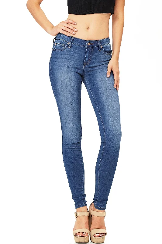 women's denim jeans with stretch fabricAdapt Mid-Rise Skinnys