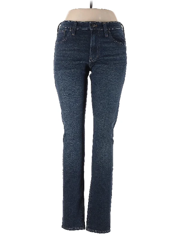 women's denim jeans with button-fly closureLow-Rise Straight-leg Jeans in Dark Wash