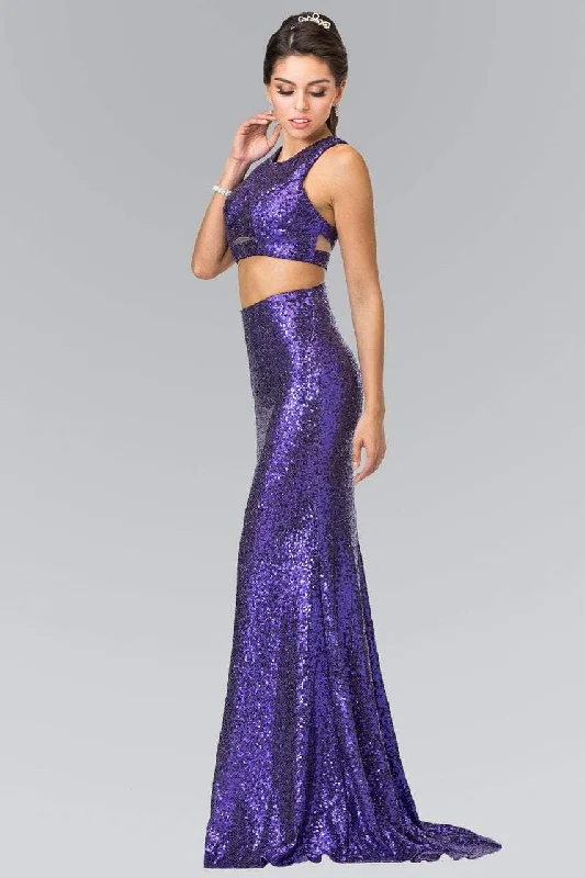 Formal Dress for Glamorous ThemesElizabeth K - GL2333 Mock Two-Piece Sequined Sheath Gown