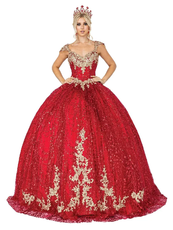 Formal Dress for Charity AwardsDancing Queen - 1397 Sweetheart Bodice Gold Accented Ballgown