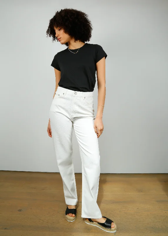 women's denim jeans with embroidered back pocketsRAILS The Topanga in Ecru