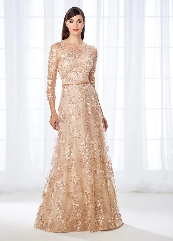 Formal Dress Alterations Near MeMon Cheri - Quarter-Length Sleeve A-line Gown 118682