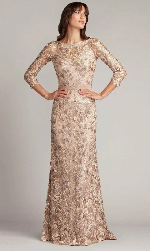 Formal Dress for Ballet PerformancesTadashi Shoji CDP24130L - Floral Embroidered Sheath Gown