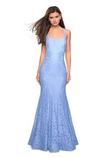 Formal Dress for Charity BallsLa Femme - 27484 Jewel-Sprinkled Square Neck Trumpet Gown