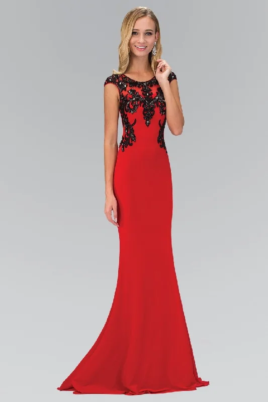 Formal Dress for Grammy AwardsElizabeth K - GL1380 Embellished Scoop Neck Jersey Gown