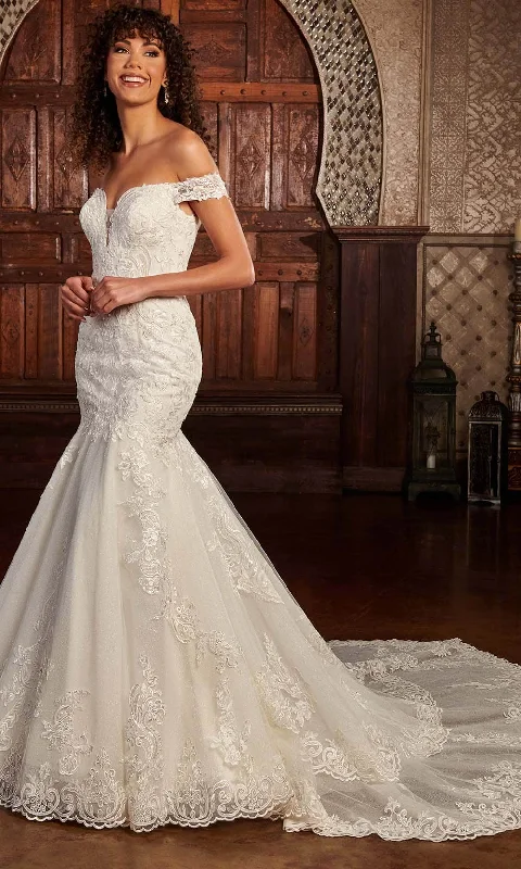 Formal Dress for Charity AwardsRachel Allan RB3167 - Off-Shoulder Lace Applique Bridal Gown